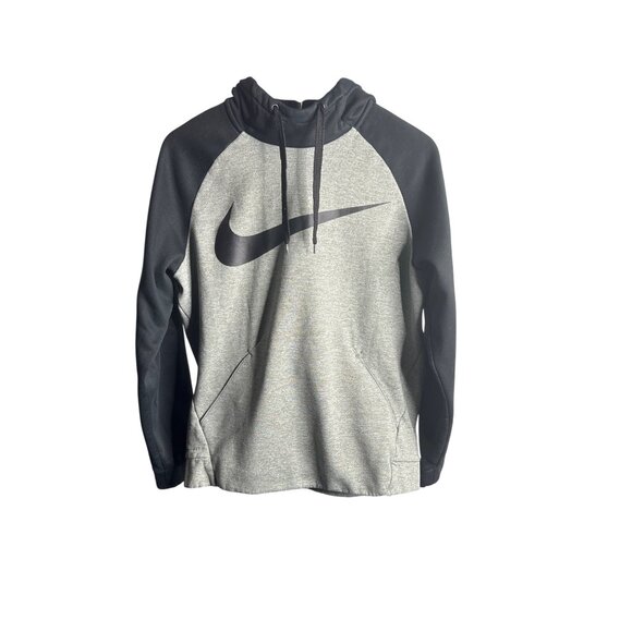 Nike Men's Dri-Fit Two-Tone Gray/Black Fleece Hoodie S - Picture 1 of 9